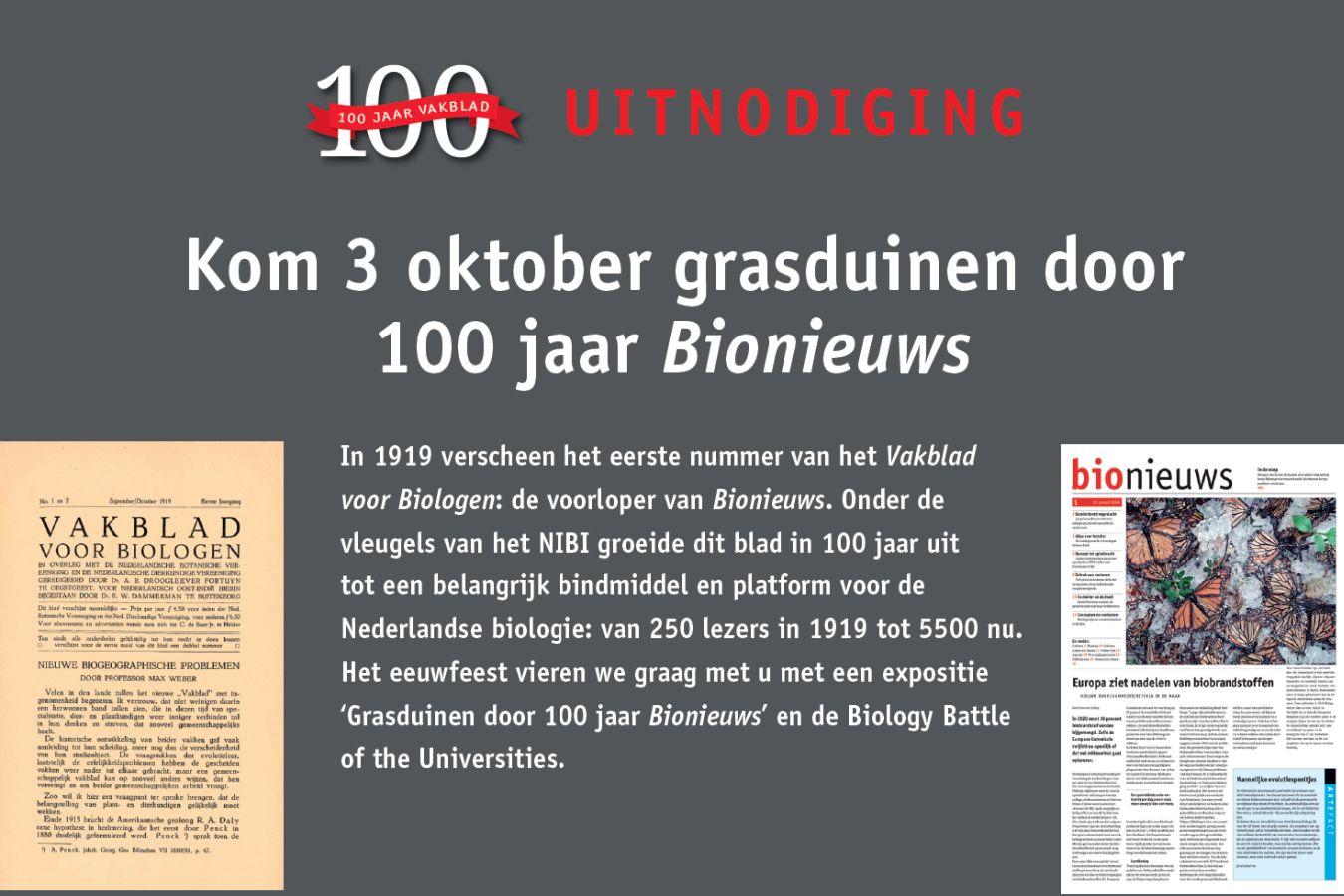 Jubileumfeest 100 jaar Vakblad voor Biologen